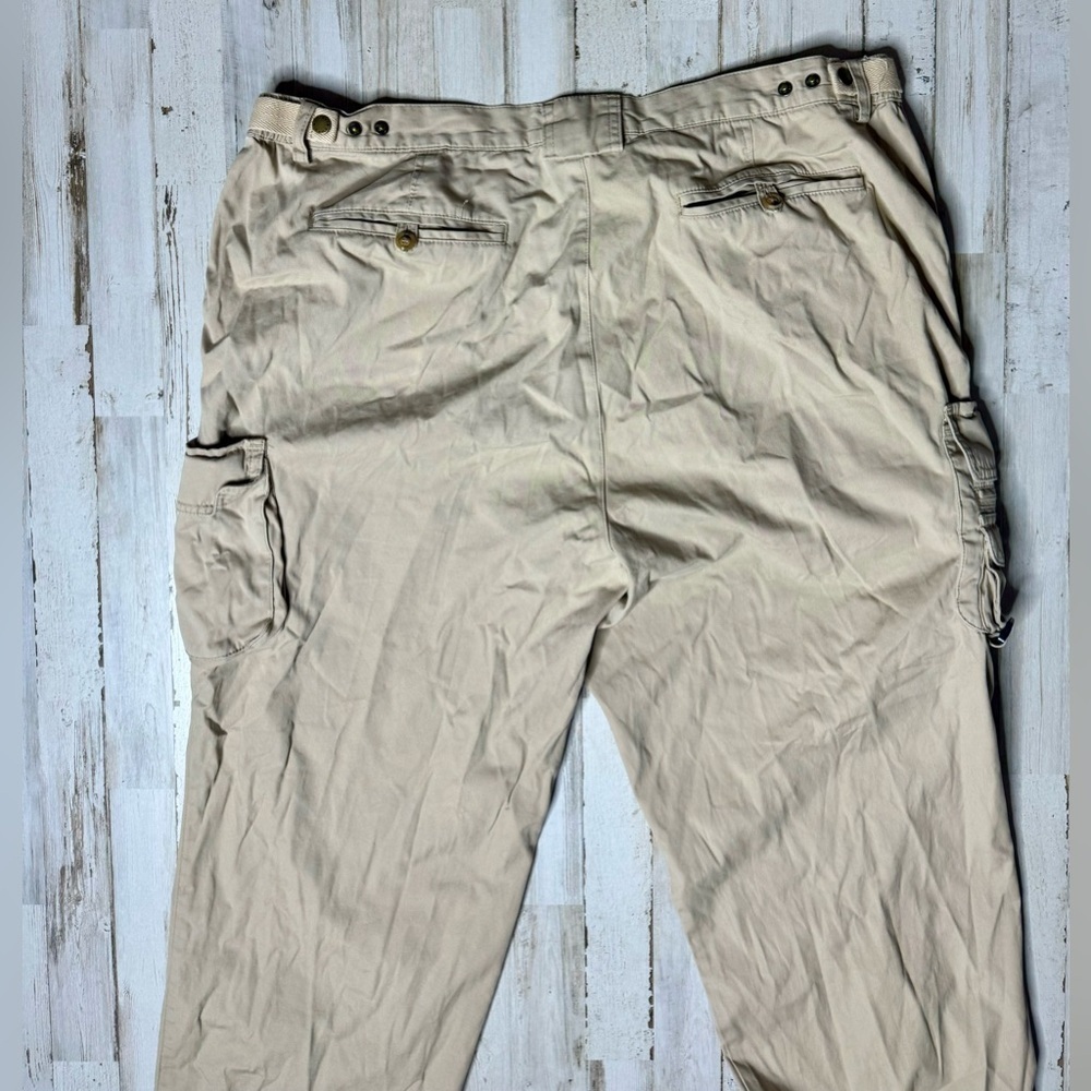 Orvis Pants 42 Men Beige Cargo Zip Front Adjustable Waist Straight Pockets - Picture 10 of 11